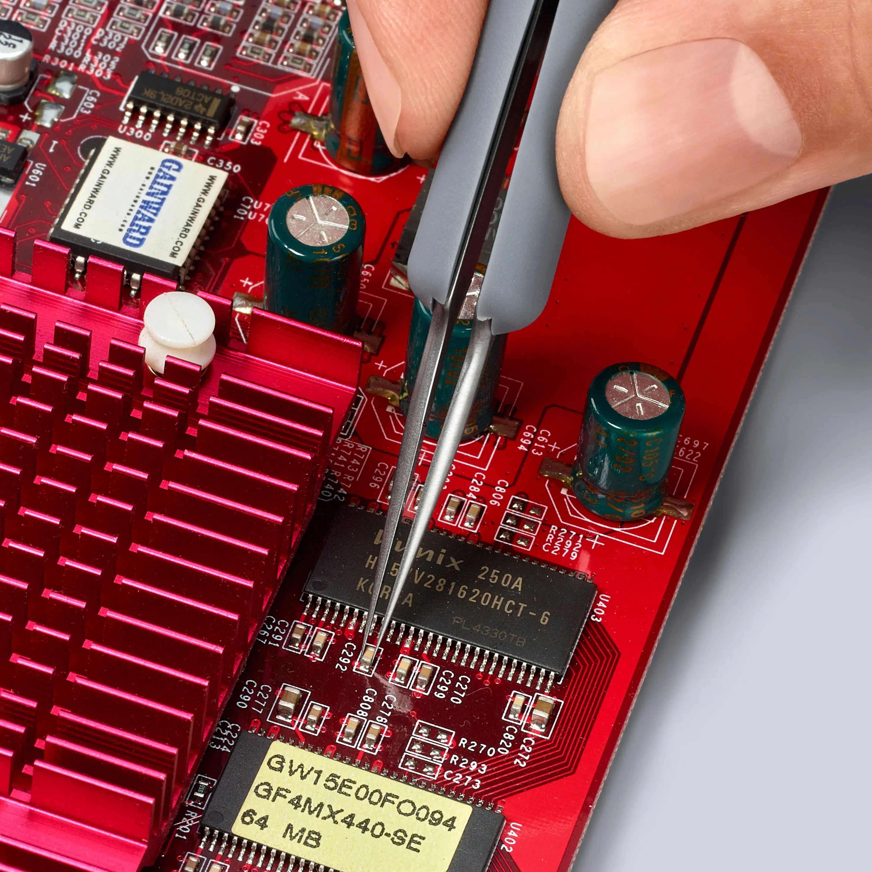 KNIPEX 3 3/4" Premium Stainless Steel Precision Tweezers-Needle-Point Tips-ESD Rubber Handles - 92 21 13 ESD Tweezers Knipex