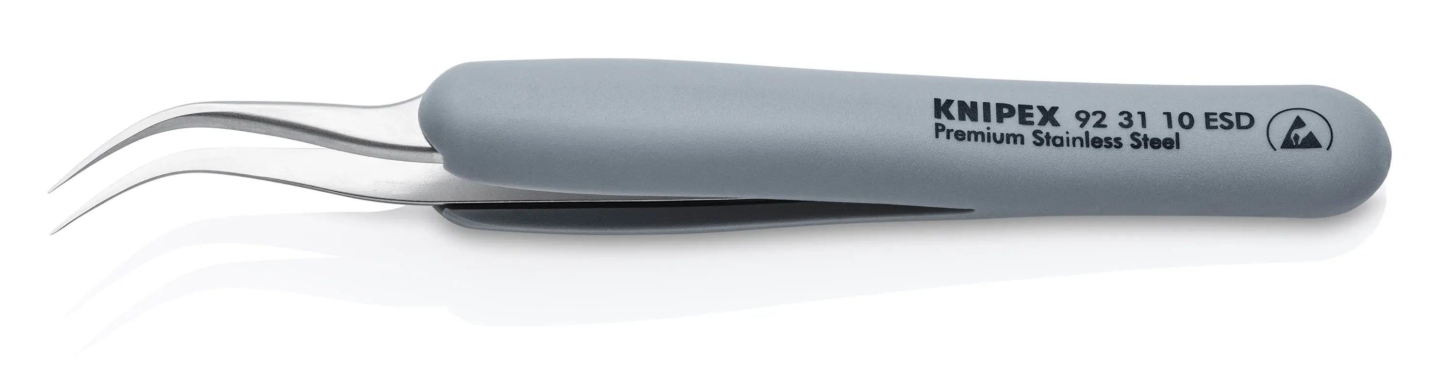 KNIPEX 5" Premium Stainless Steel Precision Tweezers-45Angled-Needle-Point Tips-ESD - 92 31 10 ESD Tweezers Knipex