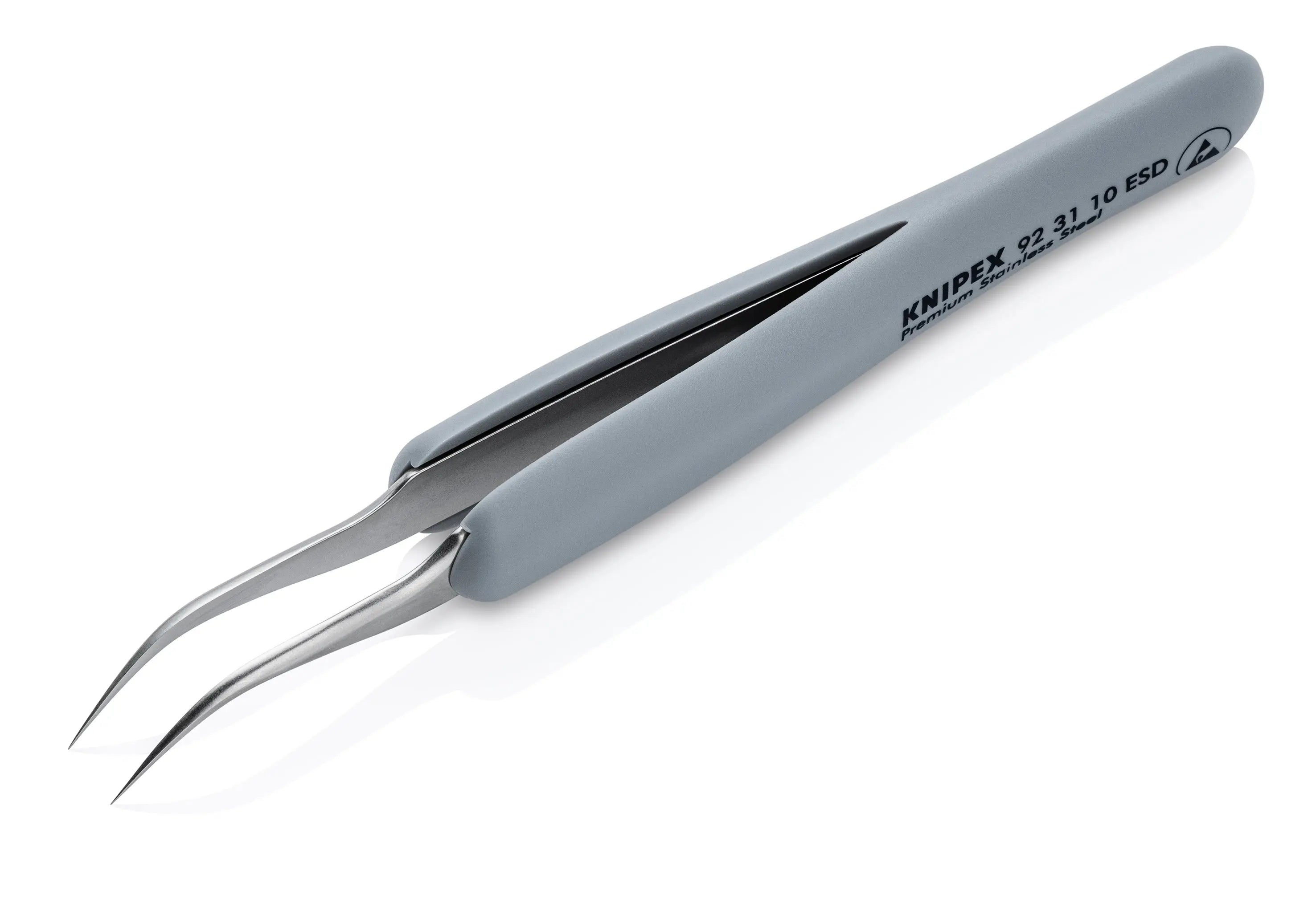 KNIPEX 5" Premium Stainless Steel Precision Tweezers-45Angled-Needle-Point Tips-ESD - 92 31 10 ESD Tweezers Knipex