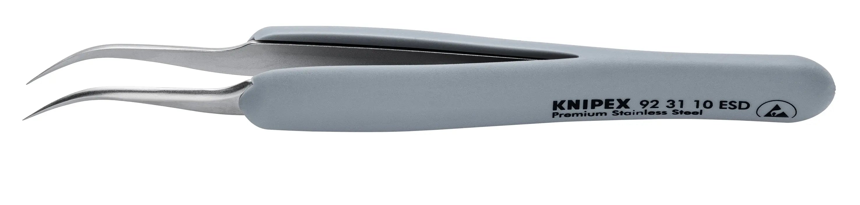 KNIPEX 5" Premium Stainless Steel Precision Tweezers-45Angled-Needle-Point Tips-ESD - 92 31 10 ESD Tweezers Knipex