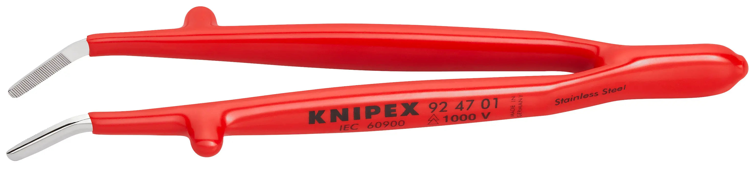 Knipex 92 47 01 KN | Stainless Steel Gripping, 30 degreeAngled Tweezers, 1000V Insulated Knipex