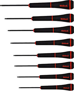 Eklind Set of 8 Ball End Hexagon Precision Screwdriver 0.05 - 5/32 in with Pouch - EK 92500 Screwdriver Set Eklind