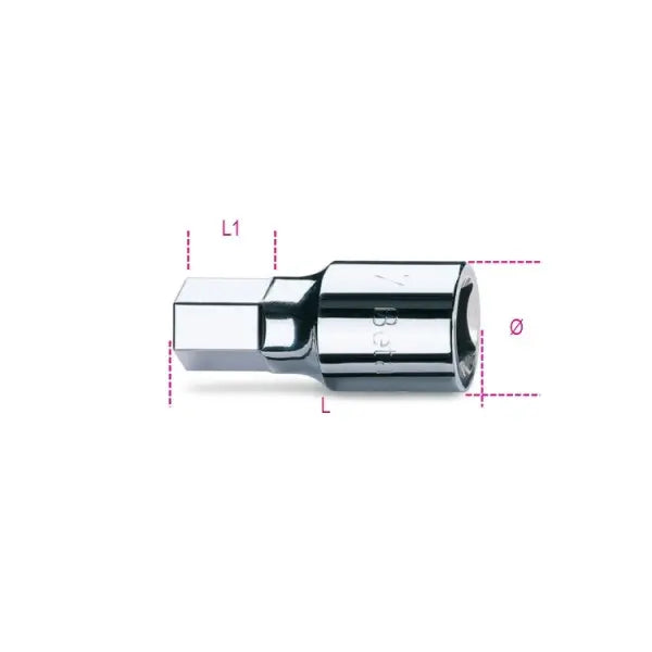 Beta Tools (Article# 928ME 19) 19mm, 3/4 in Drive Hexagon Bit Socket, Chrome-Plated - BT 9280519 Beta Tools