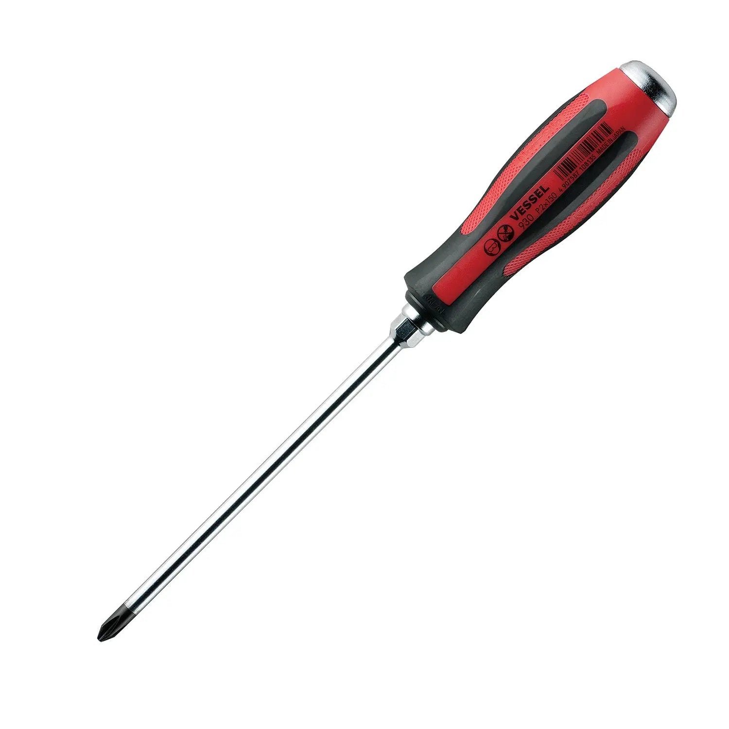 Vessel Tools Megadora Tang-Thru Screwdriver, PH2 x 150mm - VL 930P2150 Vessel Tools