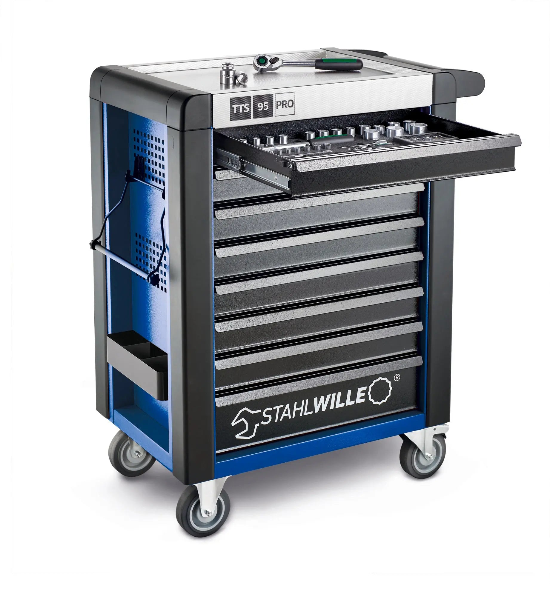 Stahlwille 8-Drawer Blue and Black Tool Trolley, Load Capacity 750 Kg - ST 81200167 Stahlwille