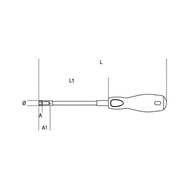 Beta Tools (Article# 943FL 5) 5mm Flexible Hexagon Shaft Nut Driver with Handle, Chrome-Plated - BT 9430304 Beta Tools