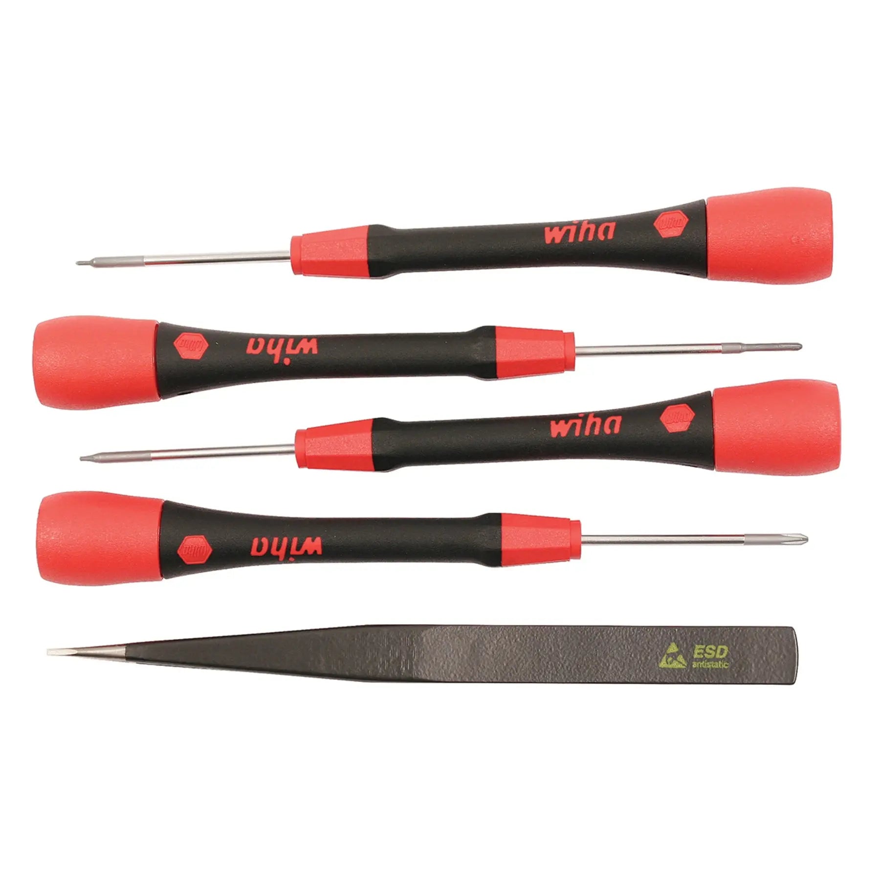 Wiha Set of 5 PicoFinish Screwdriver and Smartphone Technician Tweezers - WI 26162 Wiha