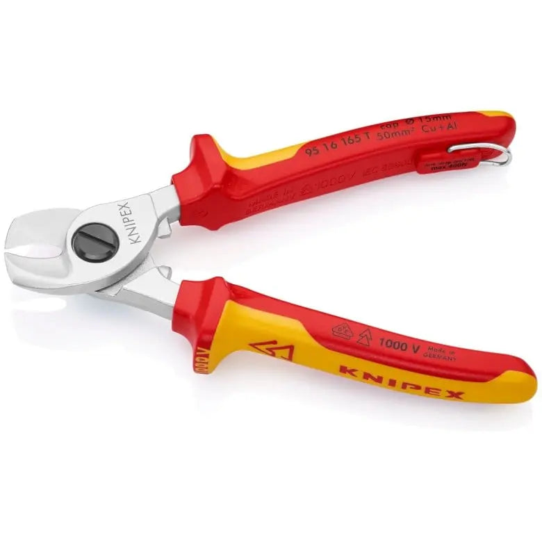 Knipex 1000V Insulated Tethered Attachment Cable Shear, 6-1/2 in - KN 95 16 165 T Knipex