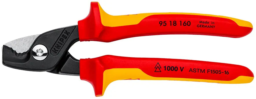 Knipex 95 18 160 US KN | Cable Shears with StepCut Edges, 1000V Insulated Knipex