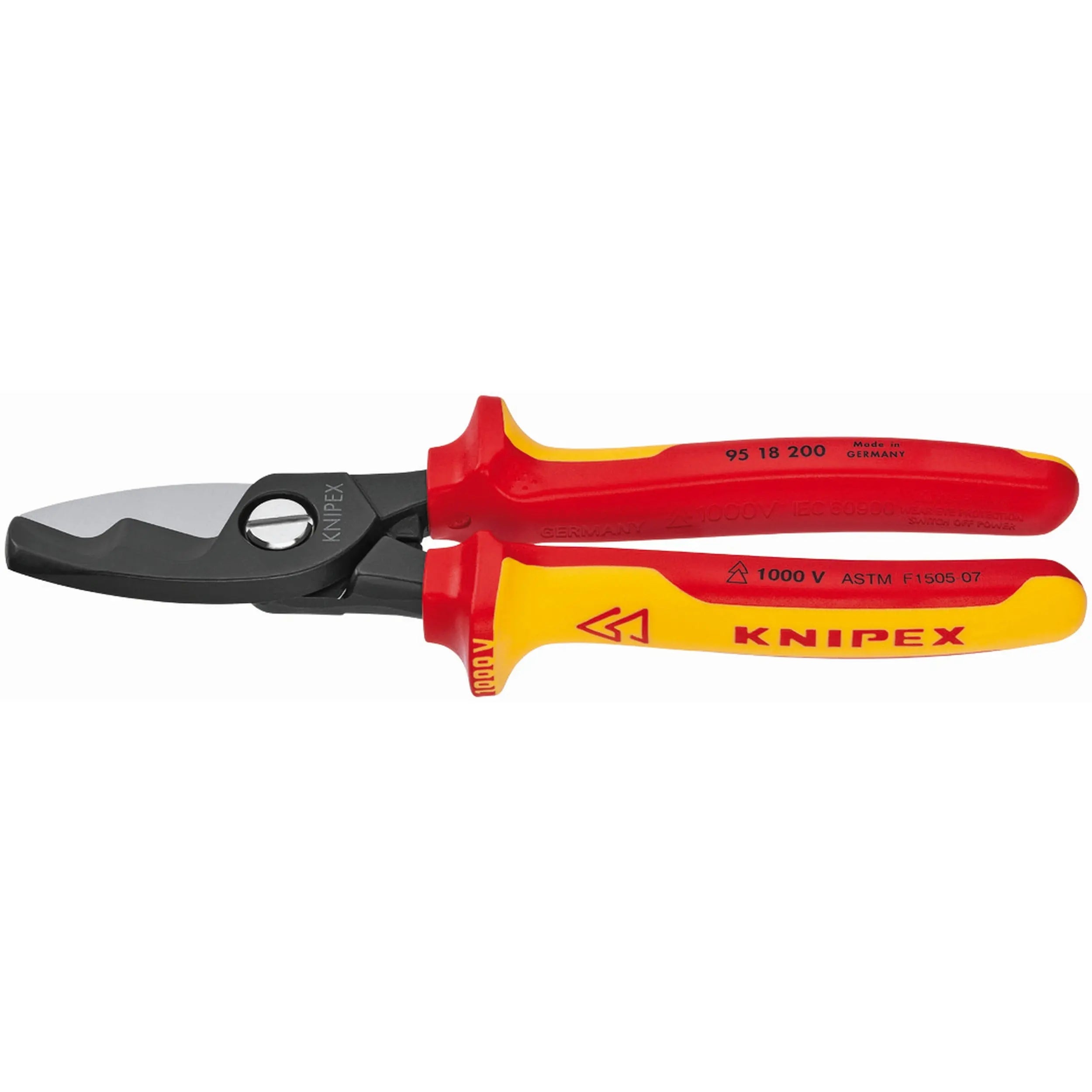 Knipex 95 18 200 SBA KN | Cable Shears, Twin Cutting Edge, 1000V Insulated Knipex