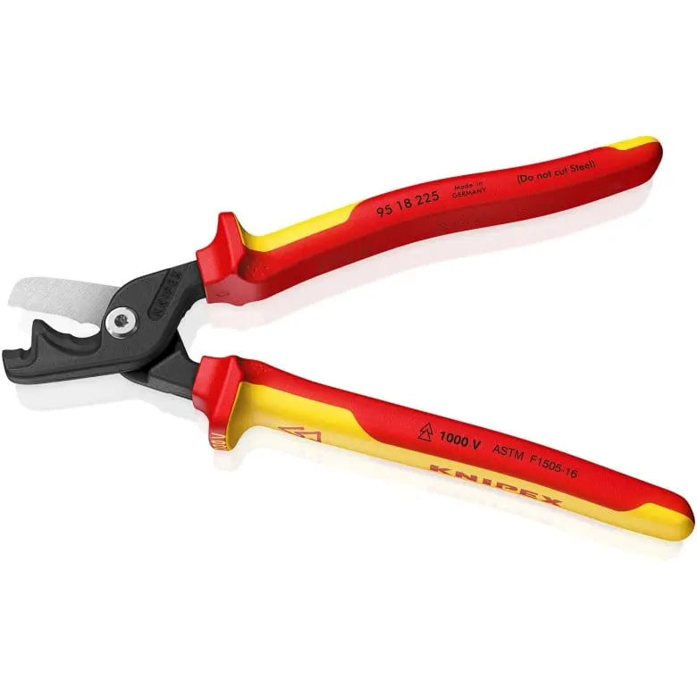 Knipex 1000V Insulated StepCut Extra Large Cable Shear, 9 in, Height 1-1/8 in - KN 95 18 225 US Knipex