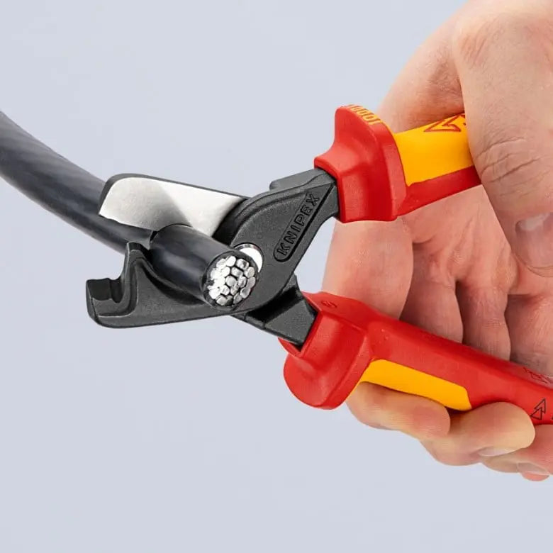 Knipex 1000V Insulated StepCut Extra Large Cable Shear, 9 in, Height 1-1/8 in - KN 95 18 225 US Knipex