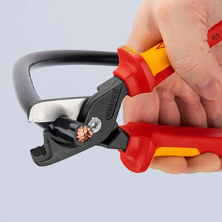 Knipex 1000V Insulated StepCut Extra Large Cable Shear, 9 in, Height 1-1/8 in - KN 95 18 225 US Knipex