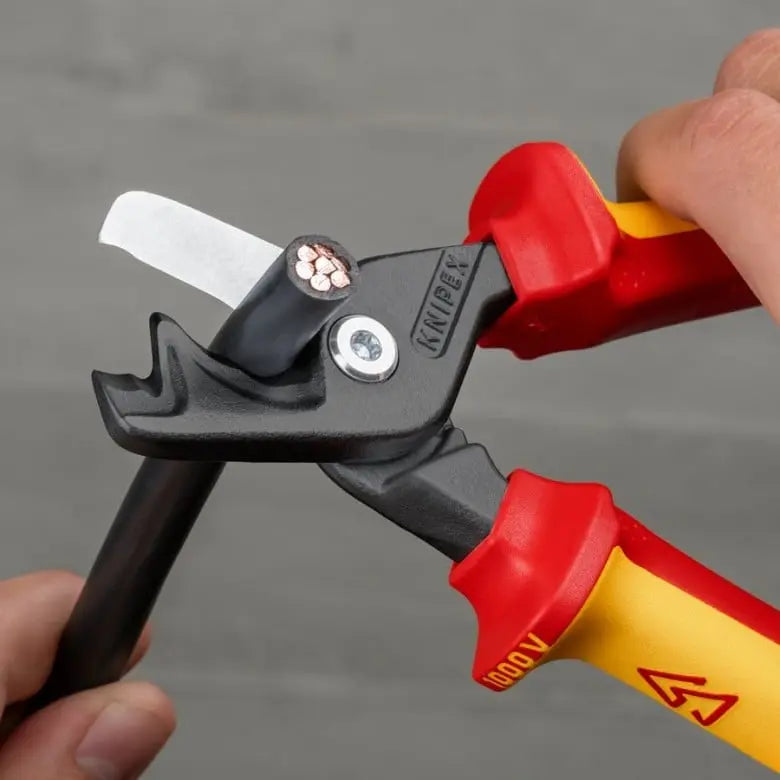 Knipex 1000V Insulated StepCut Extra Large Cable Shear, 9 in, Height 1-1/8 in - KN 95 18 225 US Knipex