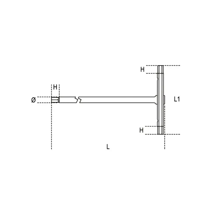 Beta Tools (Article# 951TX 40) T40 Sliding T-Handle Wrench, Torx Drive, 3 Black Phosphate Ends, Chrome-Plated - BT 9510840 Beta Tools