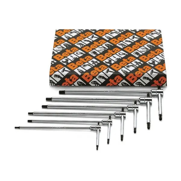 Beta Tools (Article# 951AS/S6X) Set of 6 SAE Sliding T-Handle Wrench, 3 Hex Ends, Chrome-Plated - BT 9510771 Beta Tools