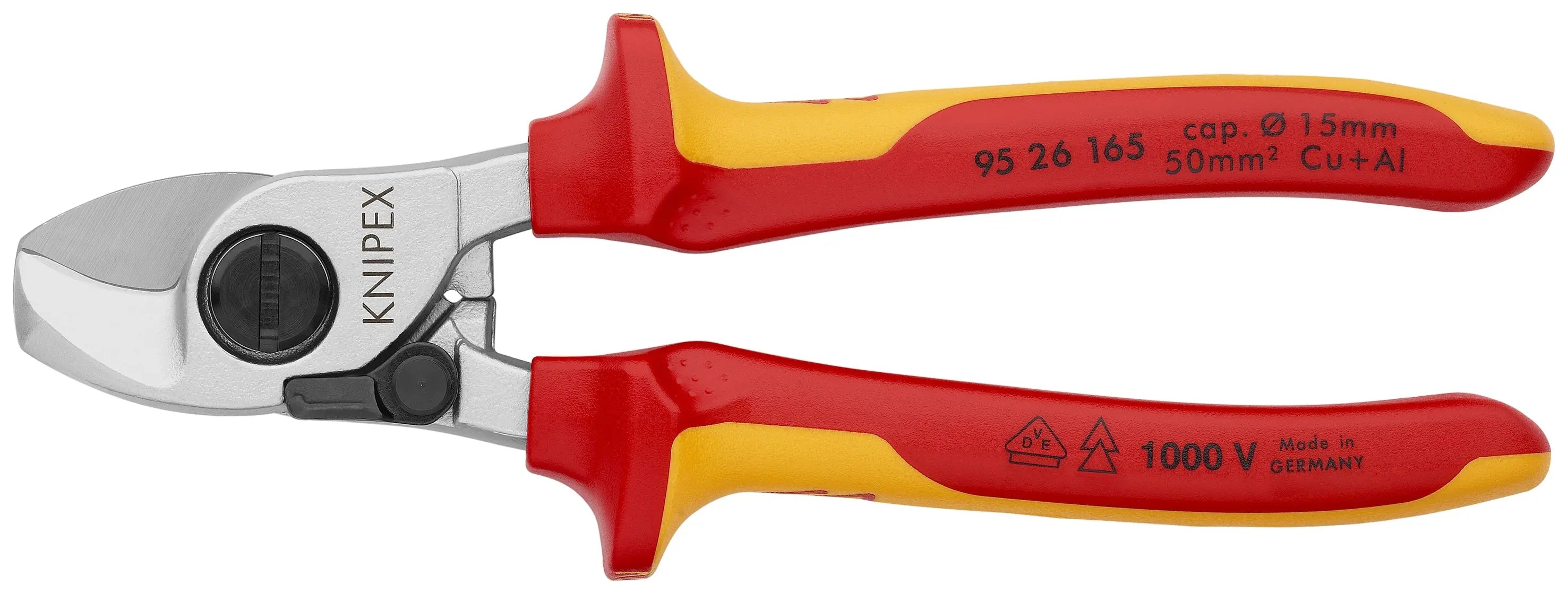 Knipex 95 26 165 KN | Cable Shears, Chrome, 1000V Insulated Knipex