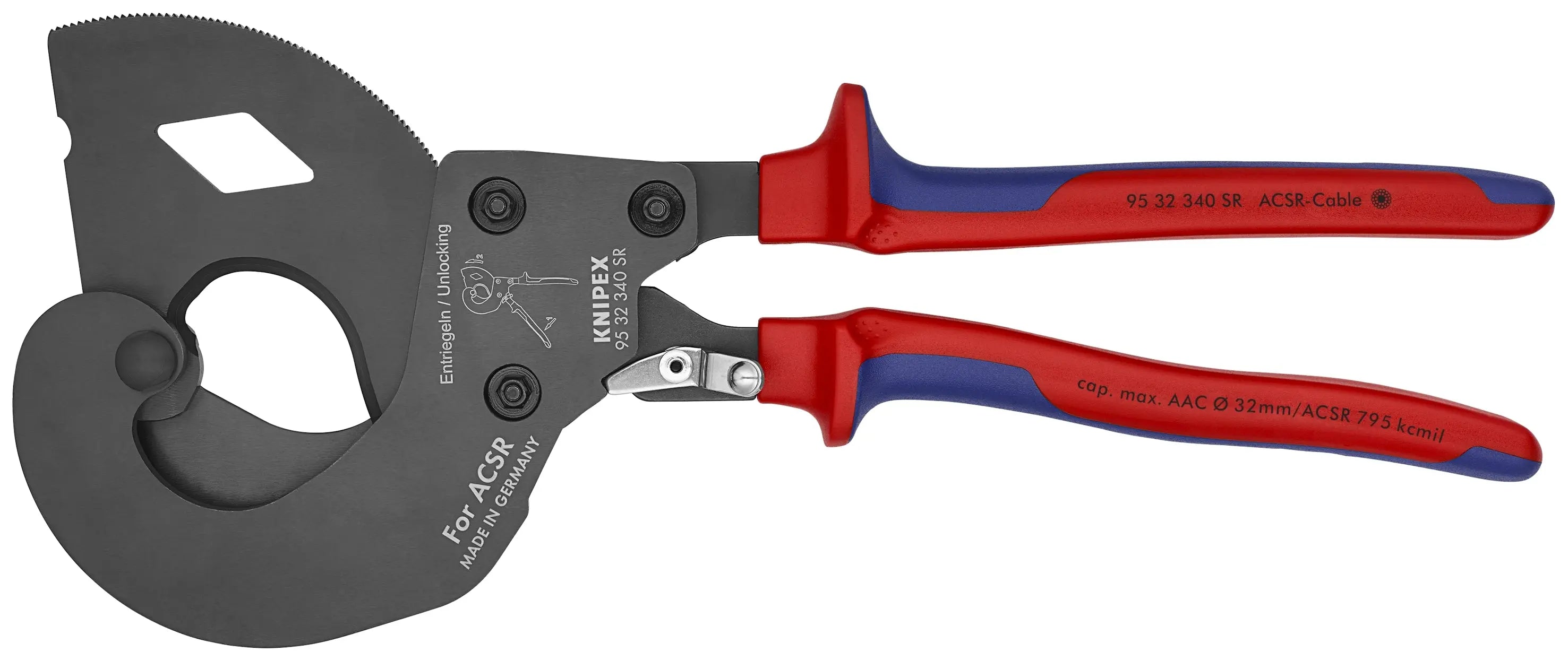 Knipex 95 32 340 SR US KN | ACSR Cutters, Ratcheting Type Knipex