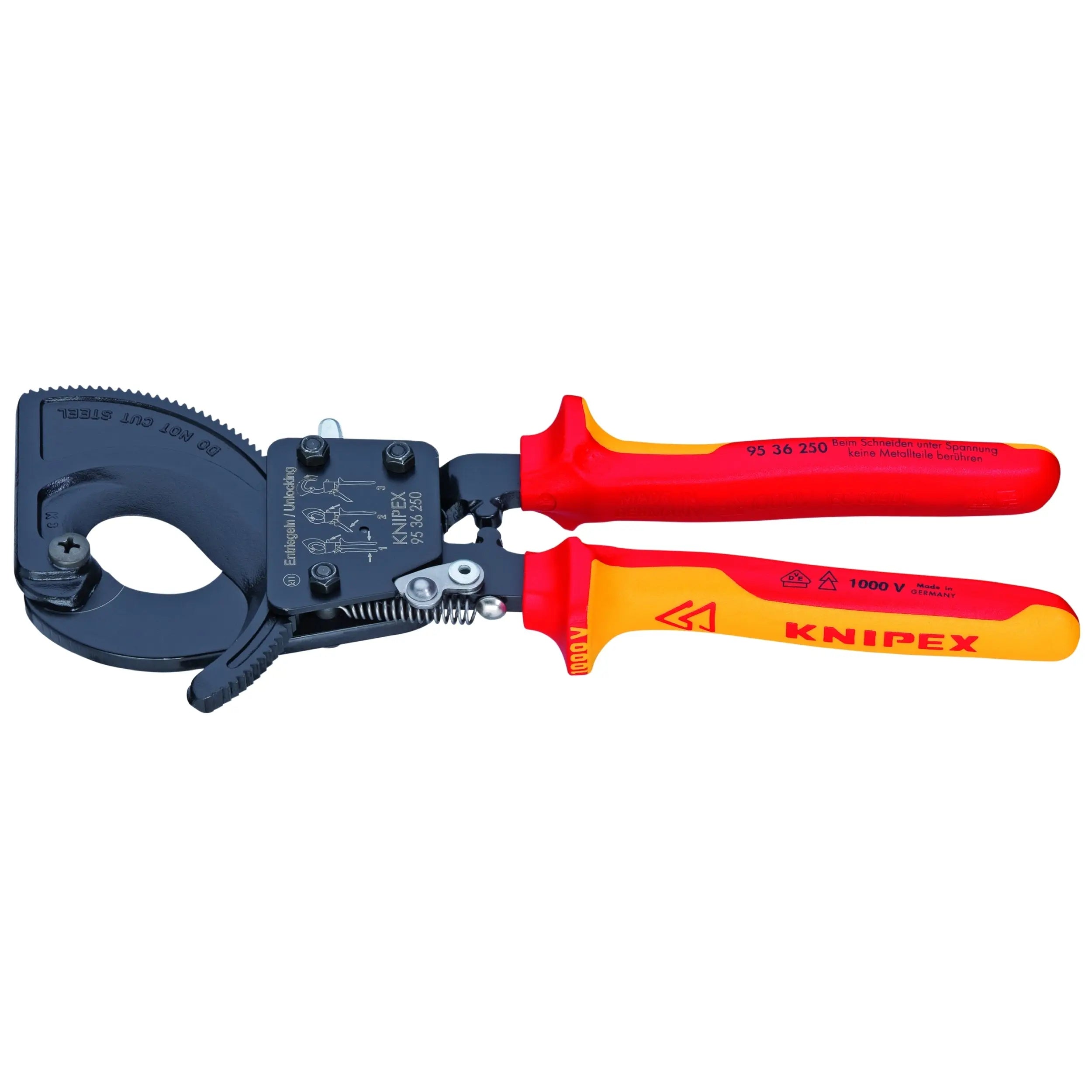 Knipex 95 36 250 SBA KN | Cable Cutters, Ratcheting Type, 1000V Insulated Knipex