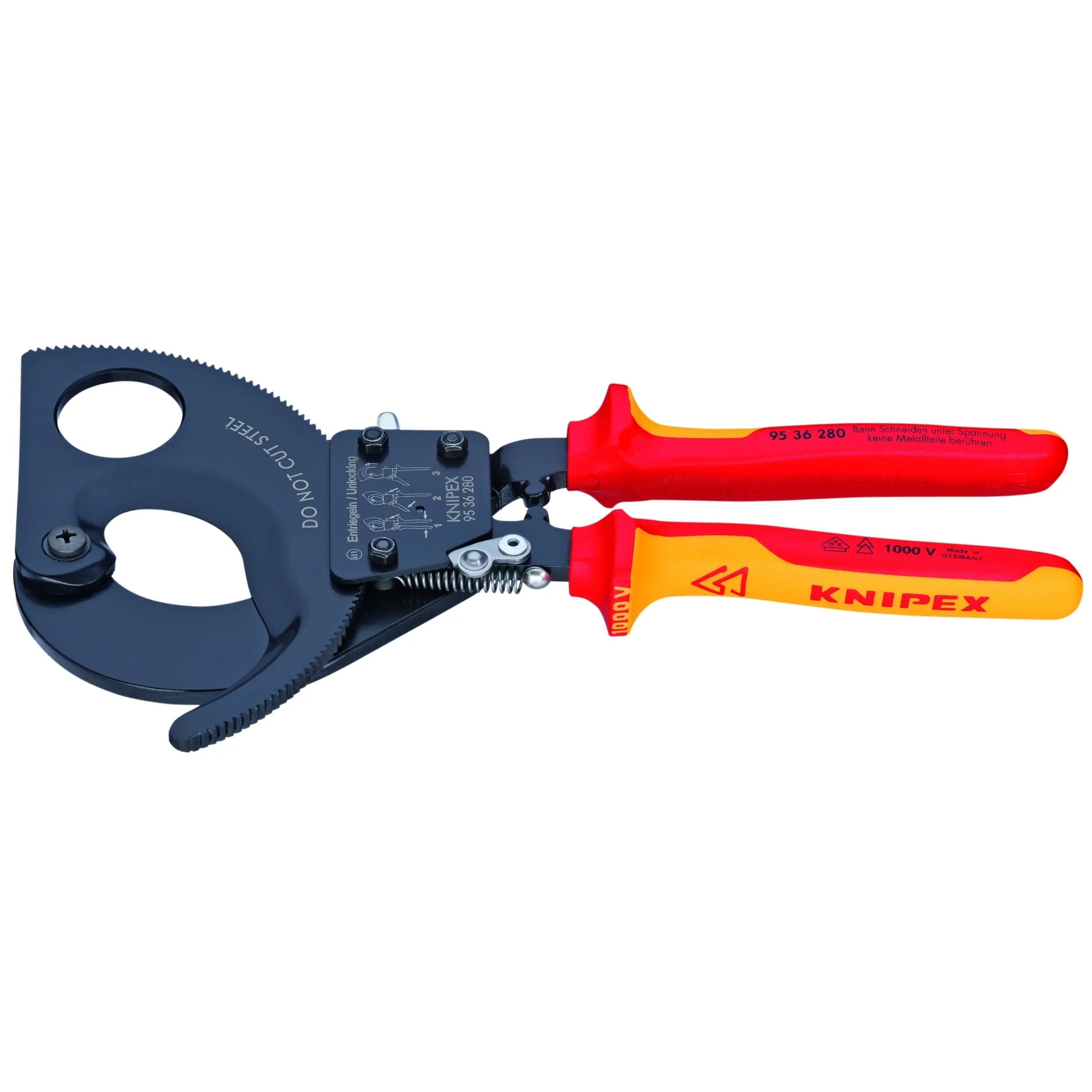 Knipex 95 36 280 SBA KN | Cable Cutters, Ratcheting Type, 1000V Insulated Knipex