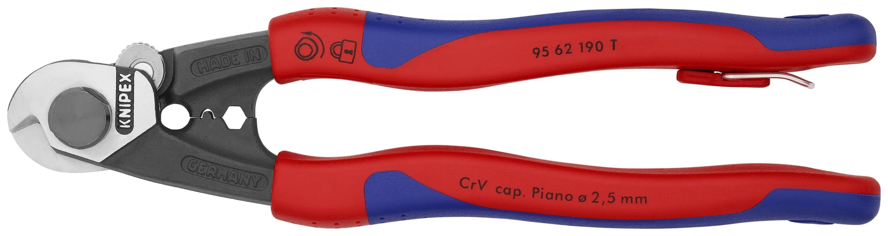 Knipex 95 62 190 T BKA KN | Wire Rope Cutters, Multi-Component, Tethered Attachment Knipex