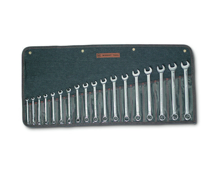 Wright Tool Set of 18 12-Point Metric Polished Combination Wrench, 7 to 24mm - WT 958 Combination Wrench Set