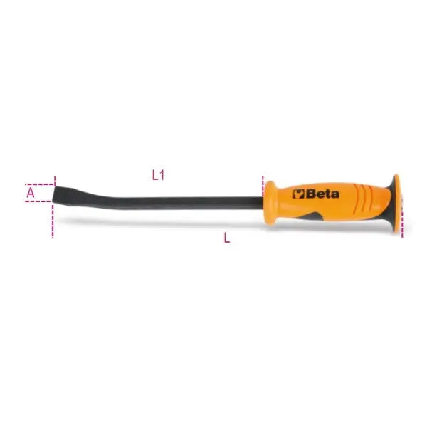 Beta Tools (Article# 965 600) 600mm Pry Bar with Flat Curved Ends - BT 9650016 Beta Tools