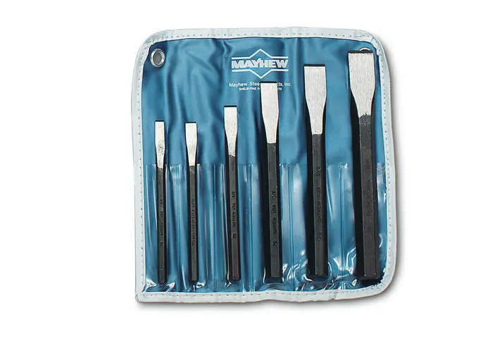Wright Tool Set of 6 Cold Chisels with Pouch, 1/4 in - 3/4 in - WT 9662