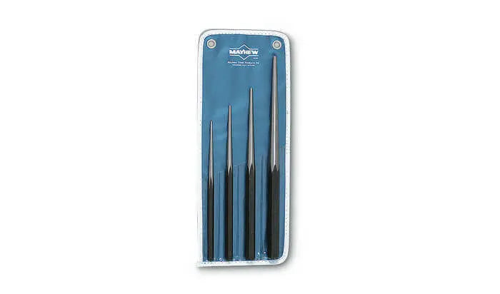 Wright Tool Set of 4 Line-Up Punches with Pouch, 1/8 in - 1/4 in - WT 9664