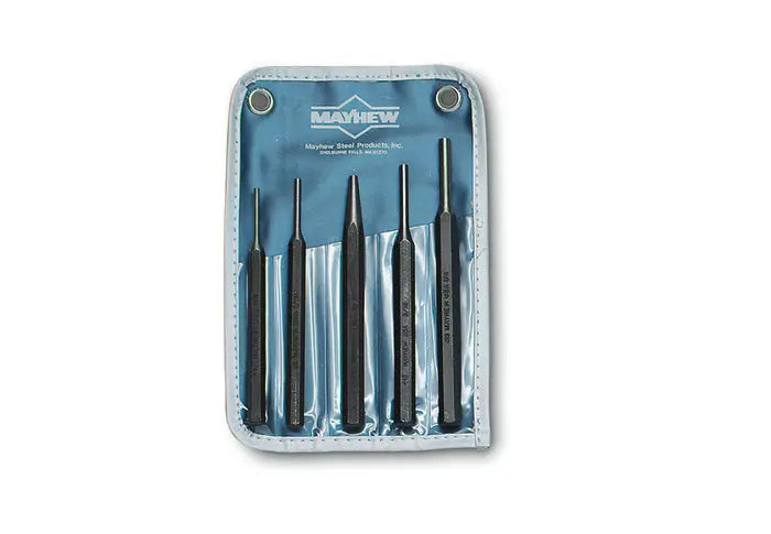 Wright Tool Set of 5 Punches with Pouch, 1/8 in - 1/4 in - WT 9665