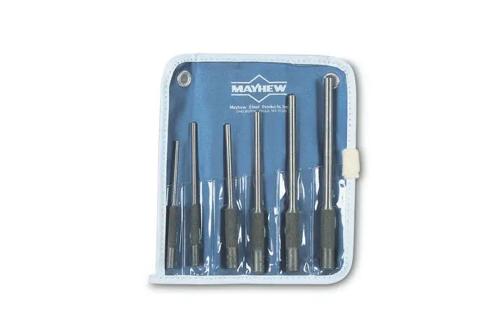 Wright Tool Set of 6 Roll Pin Pilot Punches with Pouch, 1/8 in - 5/16 in - WT 9680