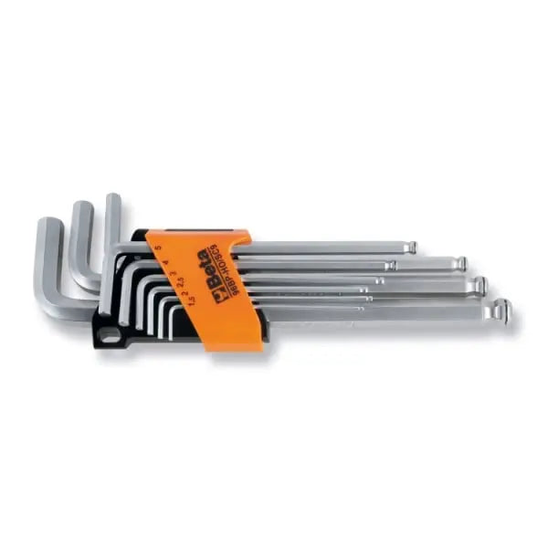 Beta Tools (Article# 96BP-HO/SC9) Set of 9 Ball Head Offset Hexagon Key Wrenches with Screw Holding System - BT 000961254 