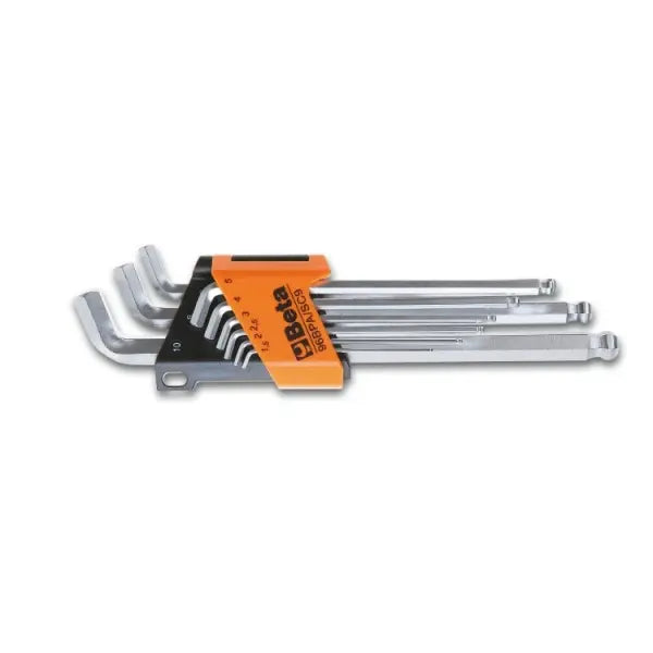 Beta Tools (Article# 96BPA/SC9) Set of 9 Ball End Offset Hexagon Key, 110 deg, Extra Short, 1.5mm - 10mm - BT 961974 Beta Tools