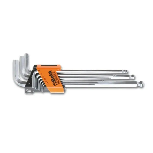 Beta Tools (Article# 96LBP/SC9) Set of 9 Ball End Offset Hexagon Key with Holder, Extra Long, 1.5mm-10mm - BT 961354 Beta Tools