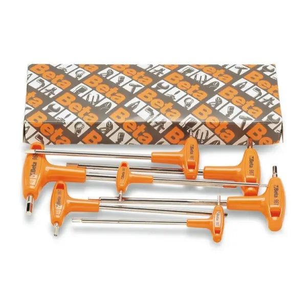 Beta Tools (Article# 96T/S5P) Set of 5 Offset Hexagon Key Wrenches with High Torque T-Handles, 2.5mm-6mm - BT 960946 Beta Tools