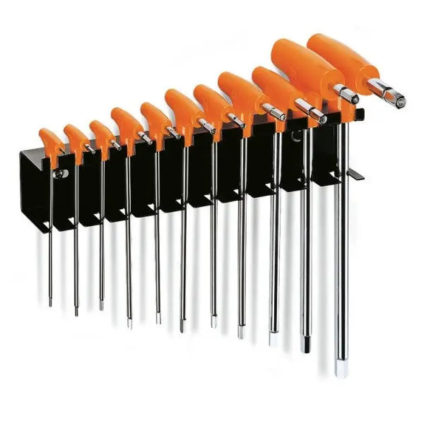 Beta Tools (Article# 96T/SP11) Set of 11 Offset Hexagon Key Wrenches with Holder, High Torque T-Handles, 2mm-10mm - BT 960957 Beta Tools