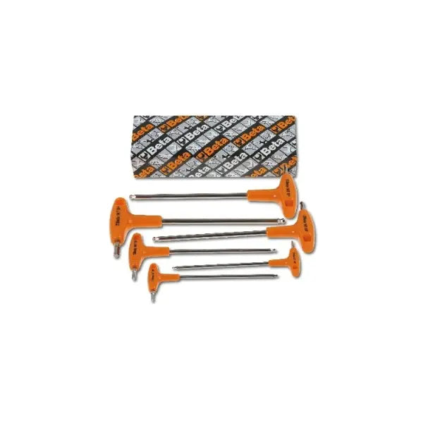 Beta Tools (Article# 96TBP/S6) Set of 6 Ball End Offset Hexagon Key Wrenches with High Torque T-Handle, Chrome-Plated, 2.2mm-8mm - BT 960694 Beta Tools