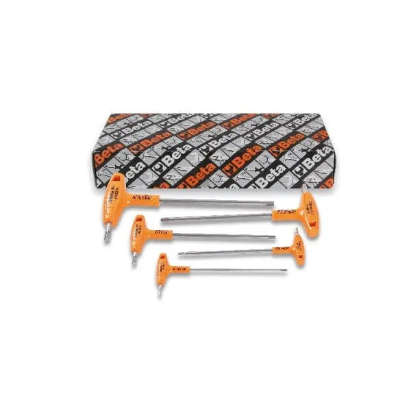 Beta Tools (Article# 96TINOX/S5) Set of 5 Offset Hexagon Key Wrenches with High Torque T-Handle, INOX Stainless Steel, 2.5mm-6mm - BT 961952 Beta Tools