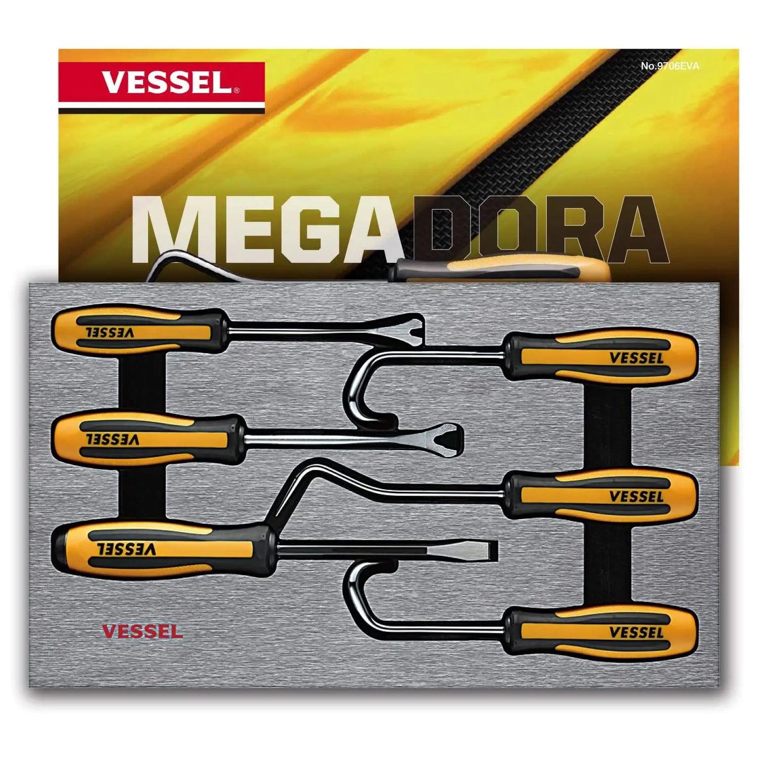Vessel Tools Set of 6 Megadora Chisel, Clip and Hose Remover - VL 9706EVA Vessel Tools