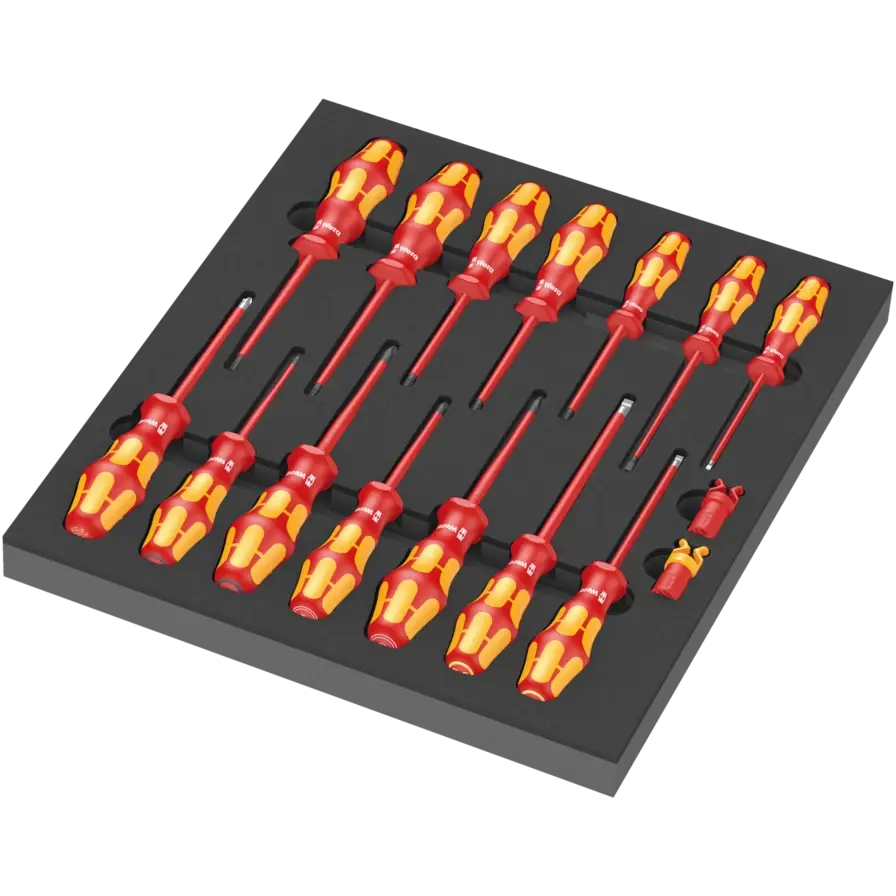 Wera Set of 11 VDE Screwdriver with 9711 Foam Insert - WE 05150102001 