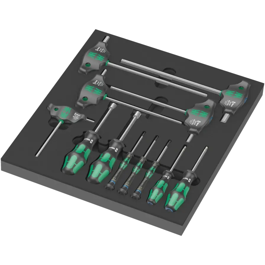 Wera Set of 11 Hexagon Screwdriver with 9713 Foam Insert - WE 05150104001 