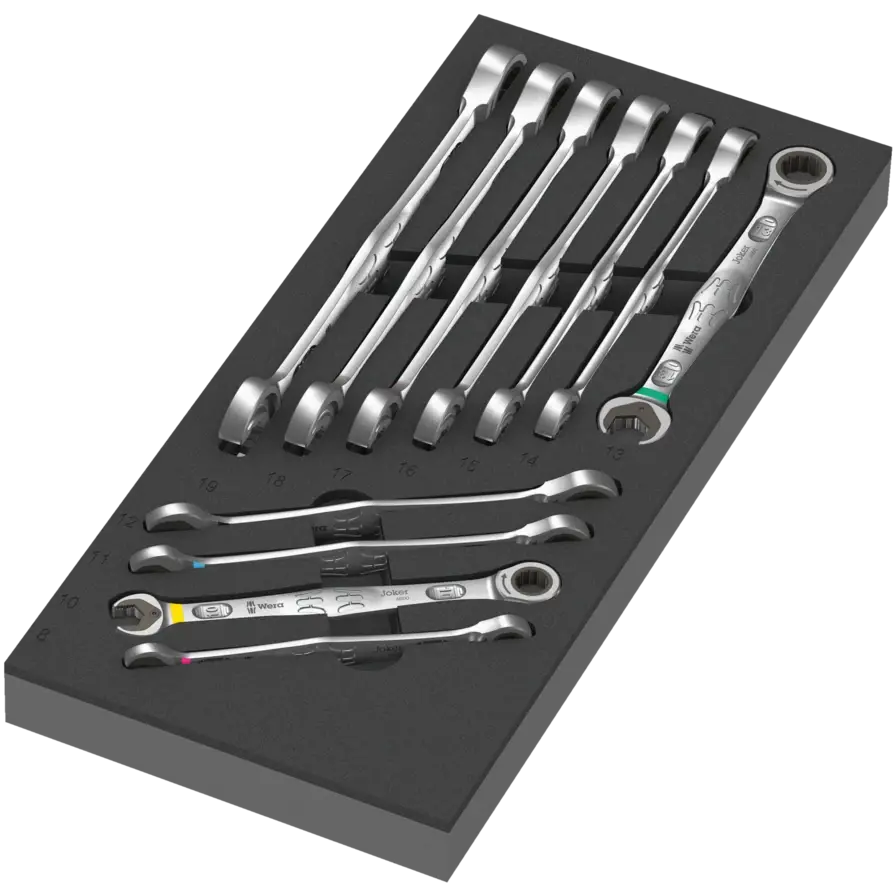 Wera Set of 11 6000 Joker Spanner with 9730 Foam Insert - WE 05150120001 