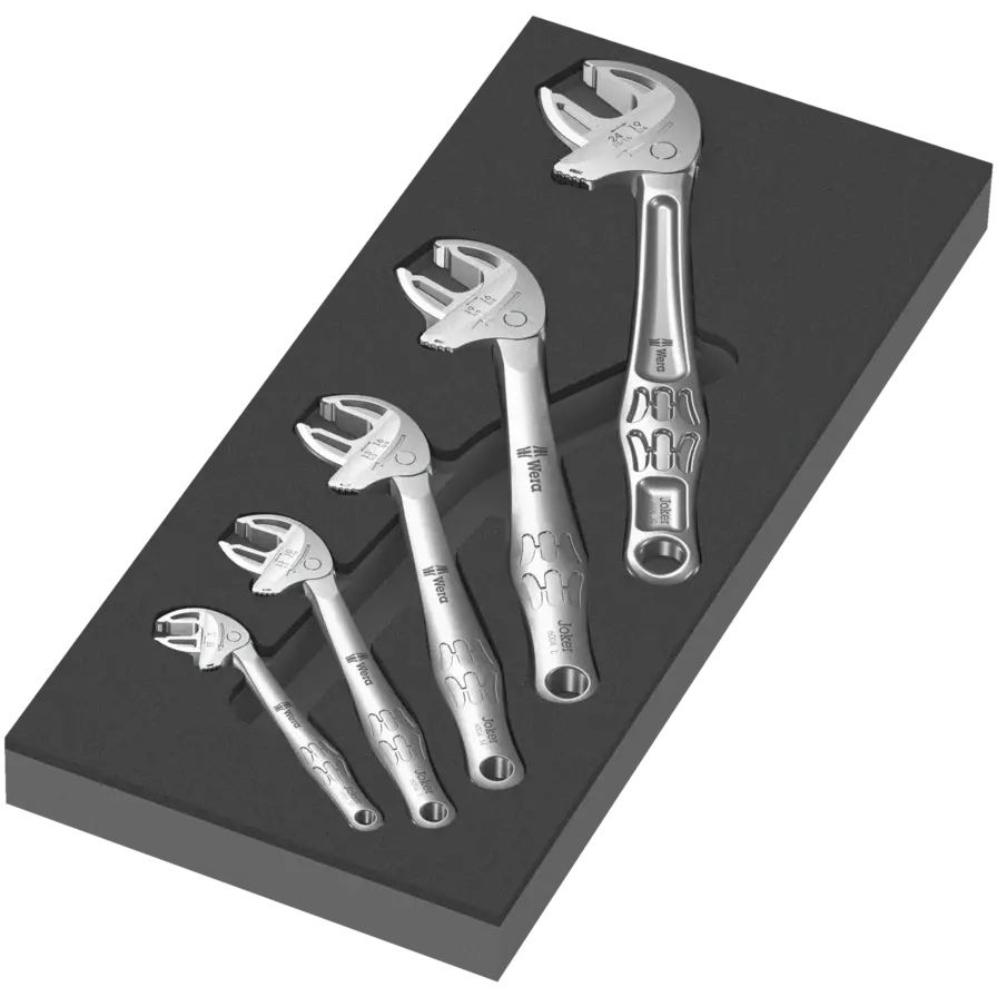 Wera Set of 5 6004 Joker Spanner with 9732 Foam Insert - WE 05150122001 