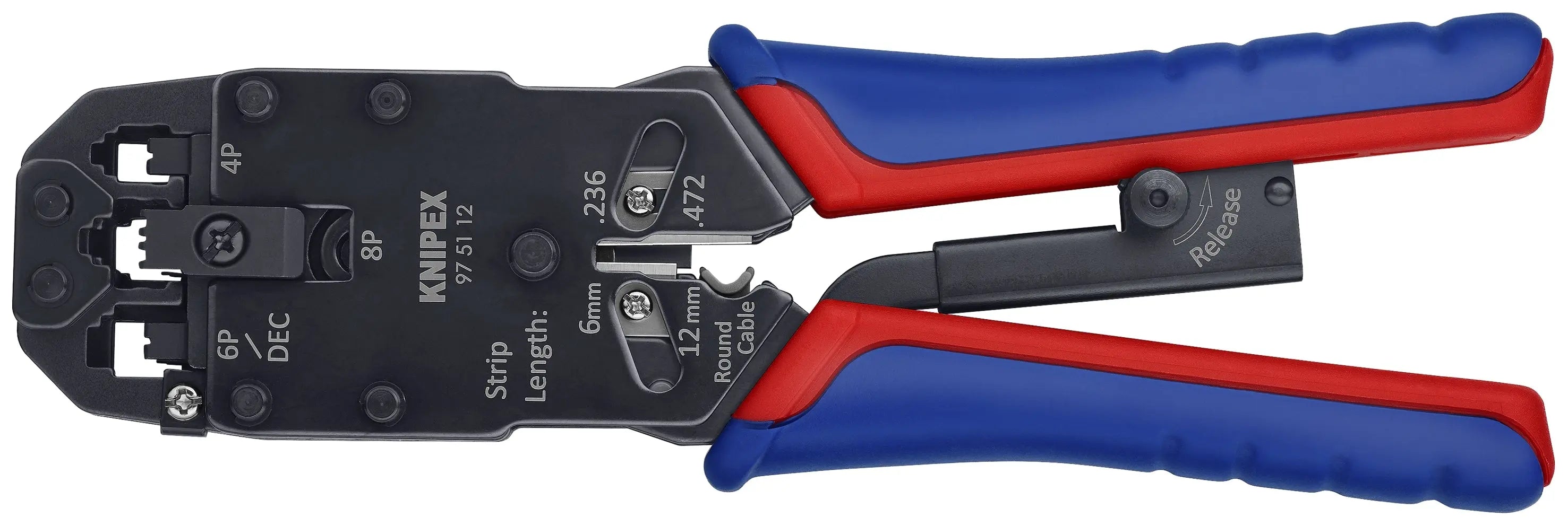 Knipex 97 51 12 KN | Crimping Pliers-Western Plug Type, Multi-Component Knipex