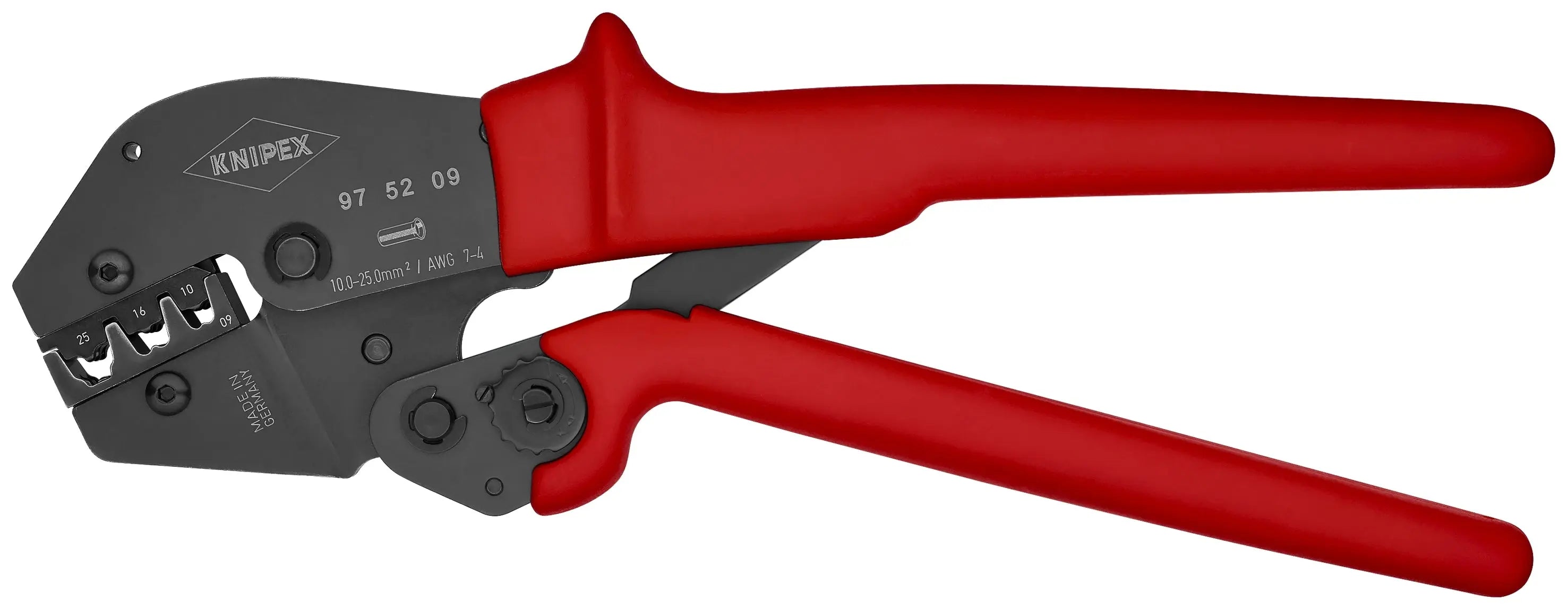 Knipex 97 52 09 KN | 10" Crimping Pliers For Insulated and Non-Insulated Wire Ferrules Knipex