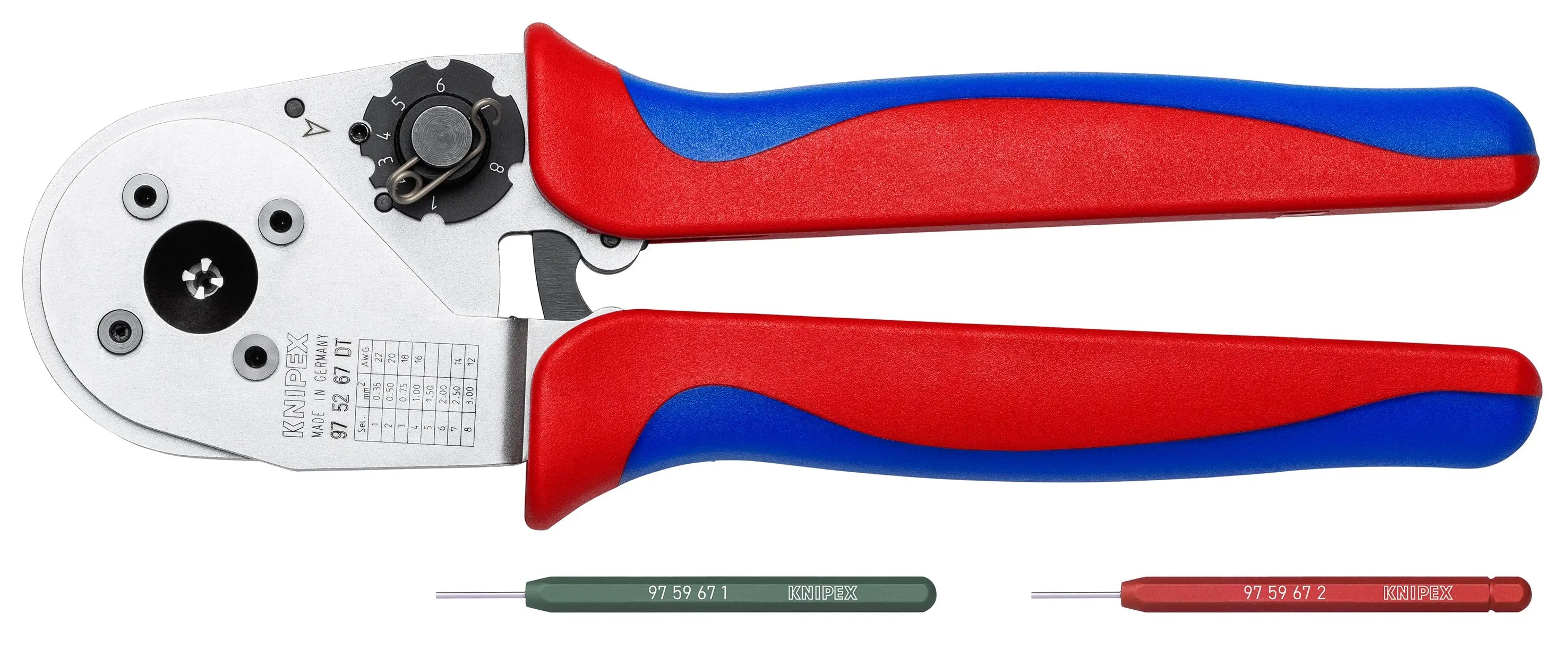 KNIPEX 9" Crimping Pliers - Four-Mandrel For DT Contacts - 97 52 67 DT Crimping Pliers Knipex