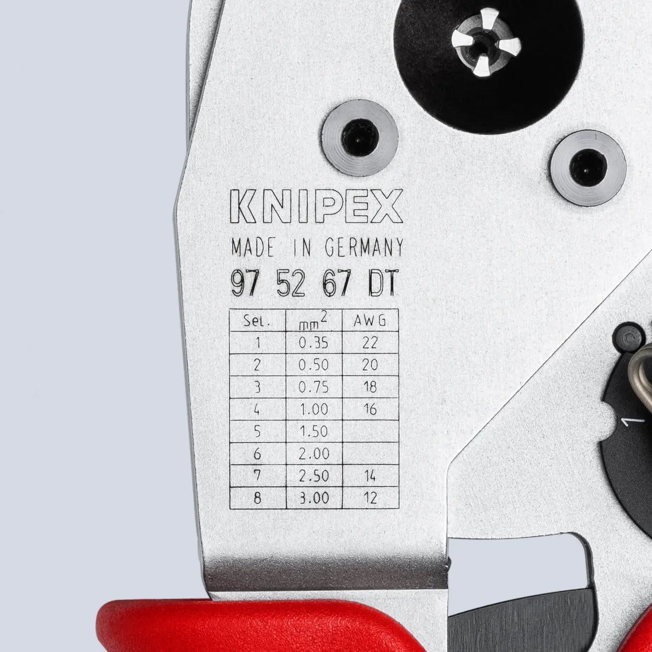 KNIPEX 9" Crimping Pliers - Four-Mandrel For DT Contacts - 97 52 67 DT Crimping Pliers Knipex