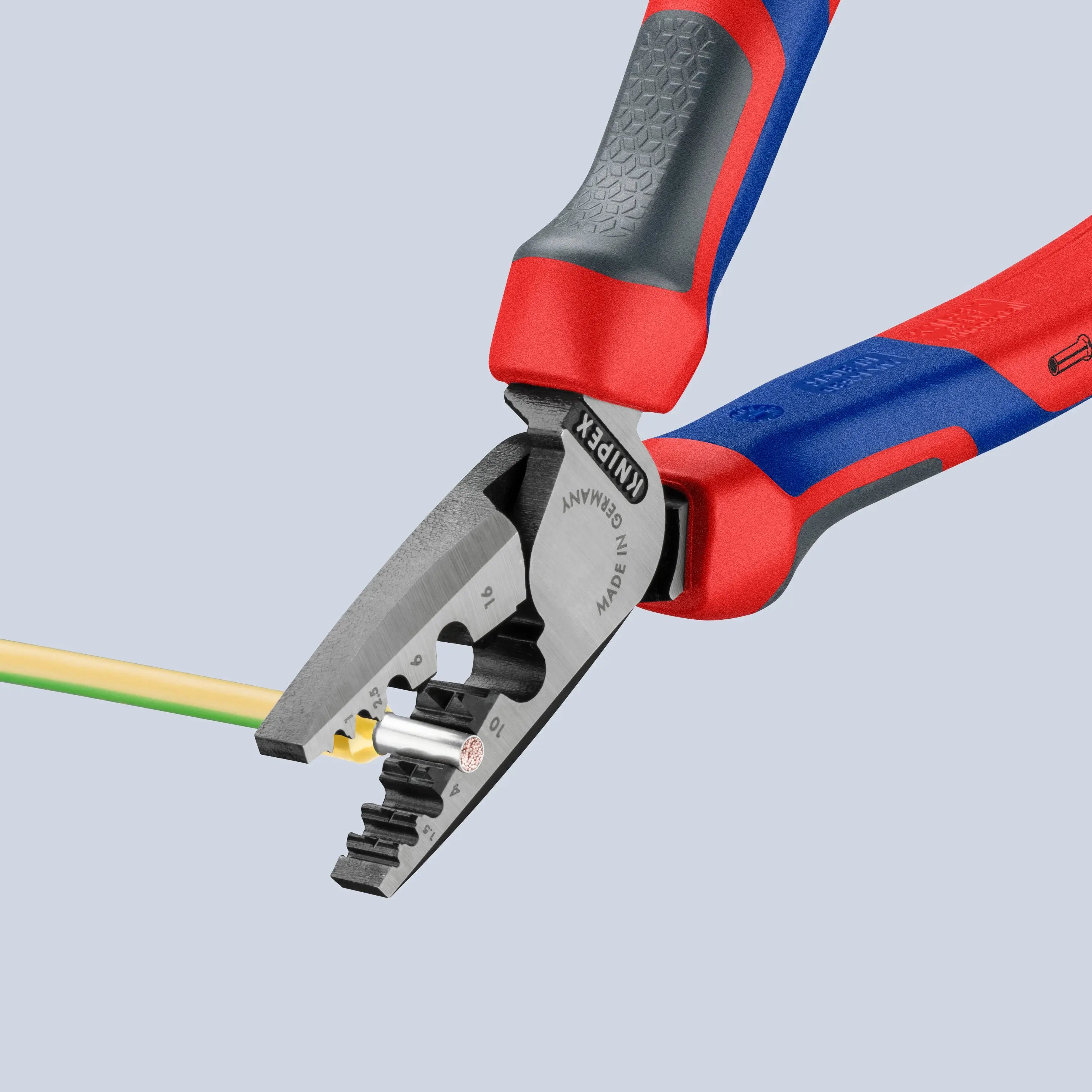 KNIPEX 97 72 180 | 7 1/4" Crimping Pliers for Wire Ferrules Knipex