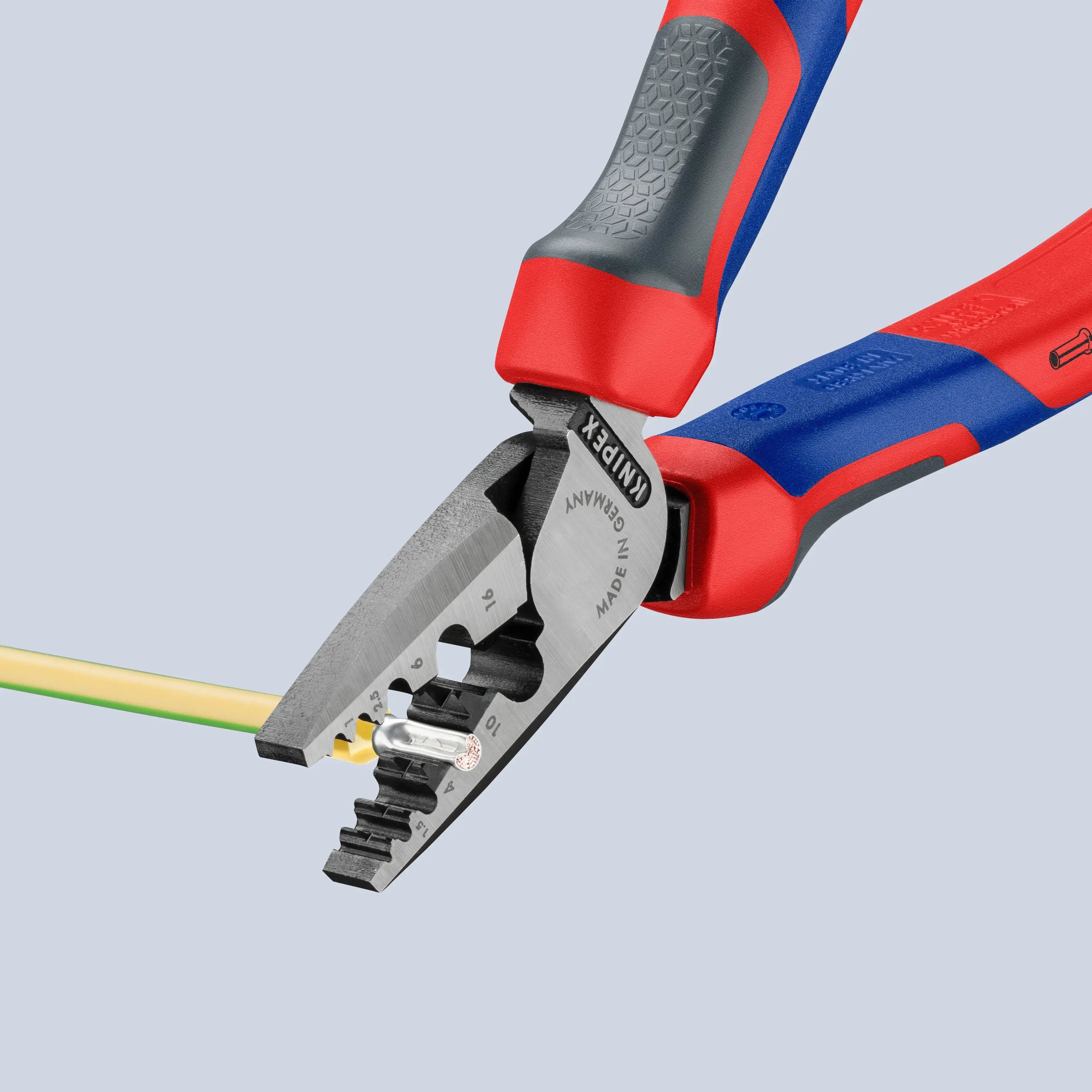KNIPEX 97 72 180 | 7 1/4" Crimping Pliers for Wire Ferrules Knipex