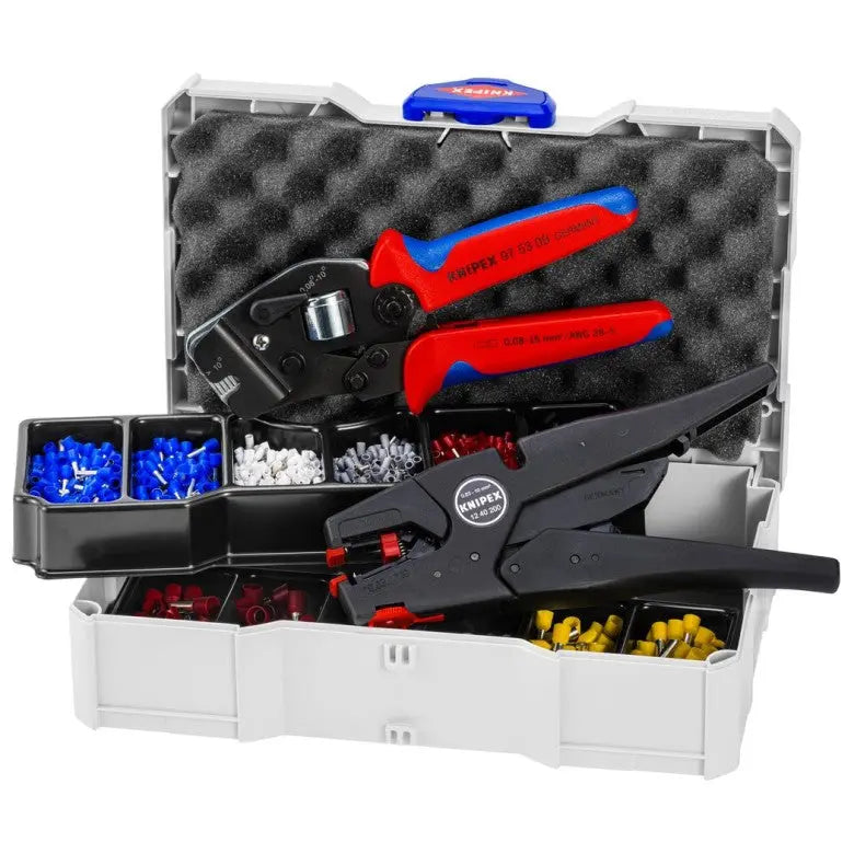 Knipex Crimp Assortments with Wire Stripper 12 40 200 and Crimping Plier 97 53 09 - KN 97 90 16 Knipex